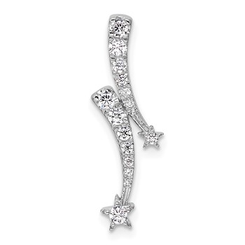14k White Gold 1/4 carat Lab Grown Diamond VS/SI+ G+ Shooting Star Chain Slide Pendant