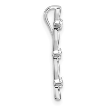 14k White Gold 1/20 carat Lab Grown Diamond VS/SI+ G+ Fashion Bar Chain Slide Pendant — alternate view