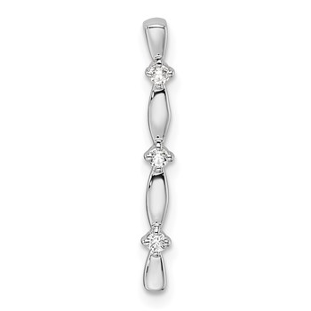 14k White Gold 1/20 carat Lab Grown Diamond VS/SI+ G+ Fashion Bar Chain Slide Pendant