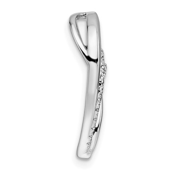 14k White Gold 1/4 carat Lab Grown Diamond VS/SI+ G+ Complete Swirl Heart Chain Slide Pendant — alternate view