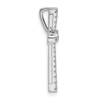 14k White Gold 1/4 carat Lab Grown Diamond VS/SI+ G+ Complete Cross Chain Slide Pendant — alternate view