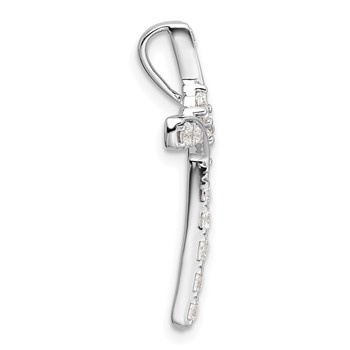 14k White Gold 1/2 carat Lab Grown Diamond VS/SI+ G+ Complete Cross Chain Slide Pendant — alternate view