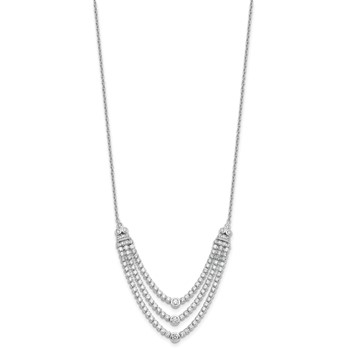 14k White Gold 2 3/4 carat Lab Grown Diamond VS/SI+ G+ 18 inch Triple Layer Necklace — alternate view