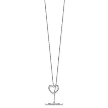 14kw 1/3 carat Lab Grown Diamond VS/SI+ G+ Complete 20 inch Heart Toggle Necklace — alternate view