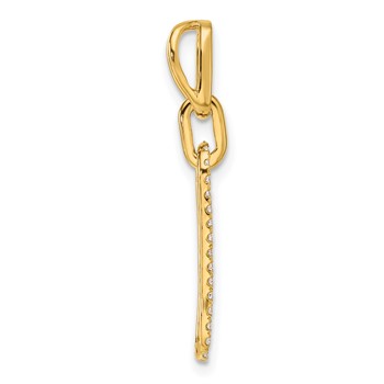 14K Polished 1/6 carat Diamond Paperclip Link Pendant — alternate view