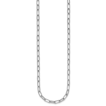 14K White Gold Polished and Twisted 1.44 carat Diamond Paperclip Link 18 inch Necklace — alternate view
