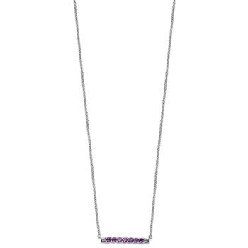10kw Amethyst and Diamond Necklace — alternate view