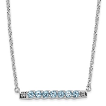 10kw Blue Topaz and Diamond Necklace