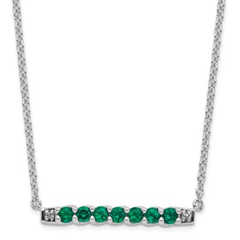 10kw Created Emerald and Diamond Necklace