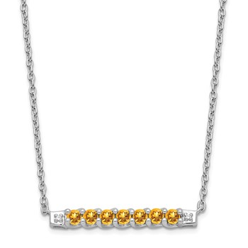 10kw Citrine and Diamond Necklace