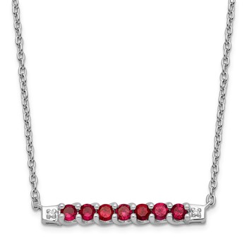 10kw Created Ruby and Diamond Necklace