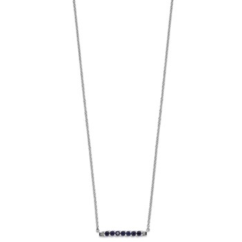 10kw Created Blue Sapphire and Diamond Necklace — alternate view