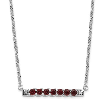 10kw Garnet and Diamond Necklace