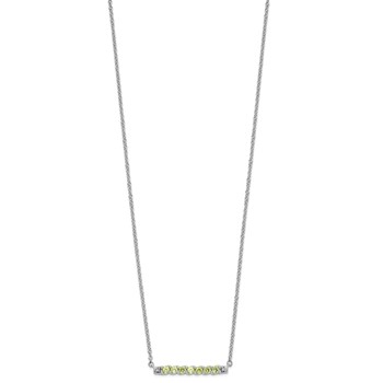 10kw Peridot and Diamond Necklace — alternate view