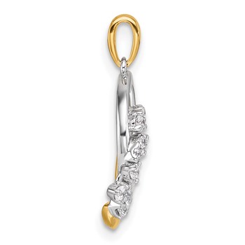 14K Two-tone Polished 1/5 carat Diamond Intertwined Circles Pendant — alternate view