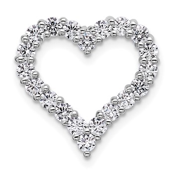 14K White Gold Certified Lab Grown Diamond VS DEF Heart Pendant