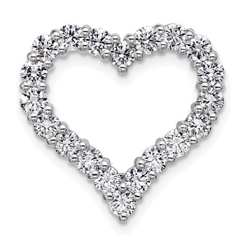 14K Certified White Gold Lab Grown Diamond VS DEF Heart Pendant