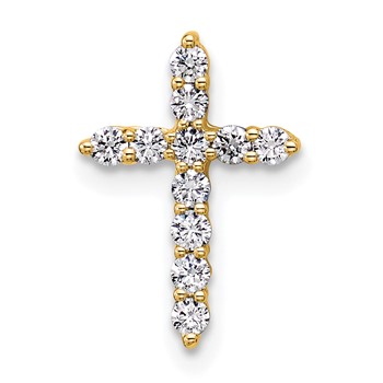 14K Gold Certified Lab Grown Diamond VS/SI FGH Cross Pendant