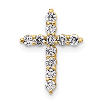 14K Certified Lab Grown Diamond VS/SI FGH Cross Pendant