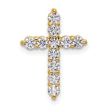 14K Certified Lab Grown Diamond VS DEF Cross Pendant