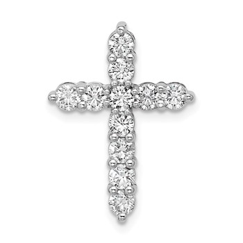 14K White Gold Certified Lab Grown Diamond VS DEF Cross Pendant