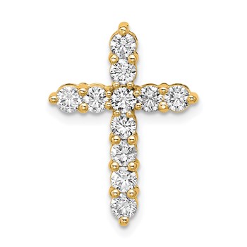 14K Certified Lab Grown Diamond 1ctw VS DEF Cross Pendant