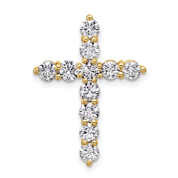 14K Certified Lab Grown Diamond 1.5ctw VS DEF Cross Pendant