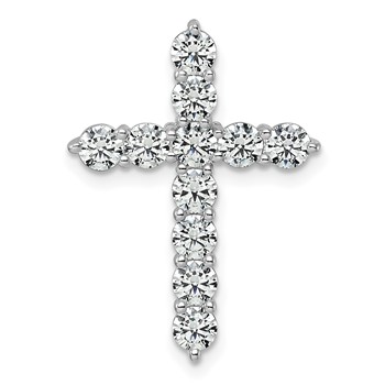 14K White Certified Gold Lab Grown Diamond 2ctw VS/SI FGH Cross Pendant