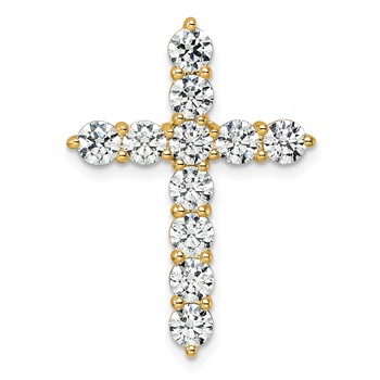 14K Certified Lab Grown Diamond 3ctw VS/SI FGH Cross Pendant