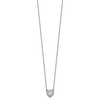 14k White Gold 1 1/5 carat Lab Grown Diamond VS/SI+ G+ Complete 16 inch Halo Heart Necklace — alternate view