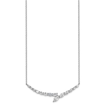 14k White Gold 4 carat Lab Grown Diamond VS/SI+ G+ Complete 16 inch Fashion Bar Necklace — alternate view