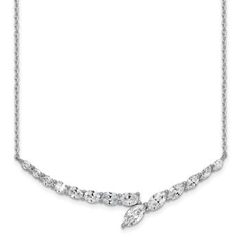 14k White Gold 4 carat Lab Grown Diamond VS/SI+ G+ Complete 16 inch Fashion Bar Necklace