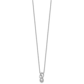 14K White Gold Polished 1/4 carat Diamond Fancy Infinity 18 inch Necklace — alternate view