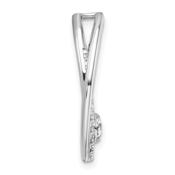 14k White Gold 1/2 carat Lab Grown Diamond VS/SI+ G+ Complete Double Oval Chain Slide Pendant — alternate view