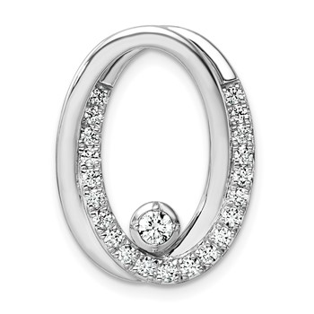 14k White Gold 1/2 carat Lab Grown Diamond VS/SI+ G+ Complete Double Oval Chain Slide Pendant
