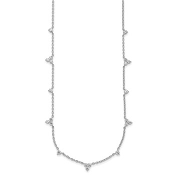 14k White Gold 1 3/4 carat Lab Grown Diamond VS/SI+ G+ Eleven Station 18 inch Necklace — alternate view
