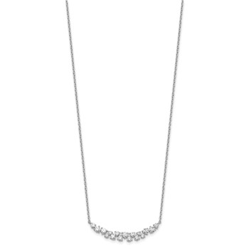 14k White Gold 7/8 carat Lab Grown Diamond VS/SI+ G+ Complete 18 inch Fashion Bar Necklace — alternate view