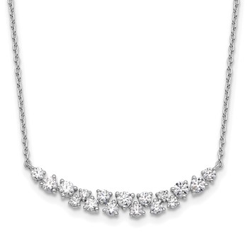 14k White Gold 7/8 carat Lab Grown Diamond VS/SI+ G+ Complete 18 inch Fashion Bar Necklace