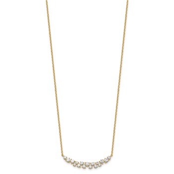 14k 7/8 carat Lab Grown Diamond VS/SI+ G+ Complete 18 inch Fashion Bar Necklace — alternate view