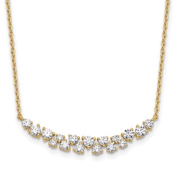 14k 7/8 carat Lab Grown Diamond VS/SI+ G+ Complete 18 inch Fashion Bar Necklace