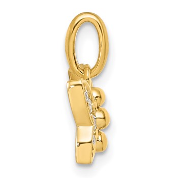 14K Polished Diamond Butterfly Pendant — alternate view