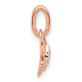 14K Rose Gold Polished Diamond Butterfly Charm — alternate view