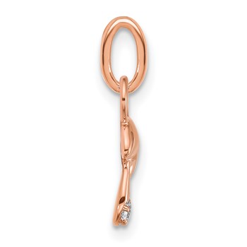 14K Rose Gold Polished Diamond Mushroom Charm — alternate view
