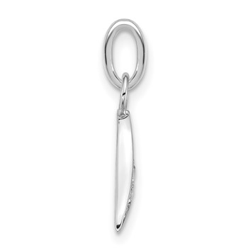 14K White Gold Polished Diamond Whale Tail Charm — alternate view