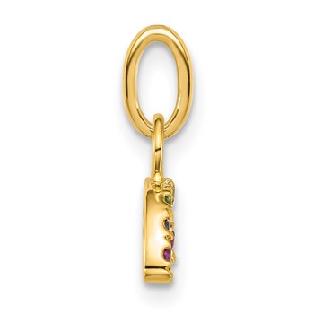 14K Polished Multi-color CZ Double Rainbow Charm — alternate view