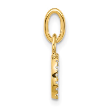 14K Polished 1/10 carat Diamond Open Circle Charm — alternate view