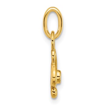 14K Polished Diamond Music Treble Clef Charm — alternate view