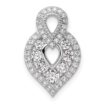 14K White Gold Polished 5/8 carat Diamond Fancy Chain Slide