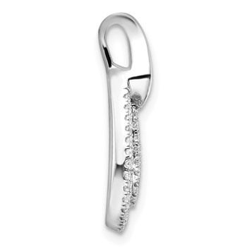 14K White Gold Polished 5/8 carat Diamond Teardrop Chain Slide — alternate view