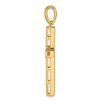 True Origin 14K Yellow Gold 3/4 carat Lab Grown Diamond VS+ F+ Complete Cross Pendant — alternate view